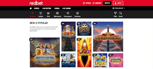 Redbet Homepage