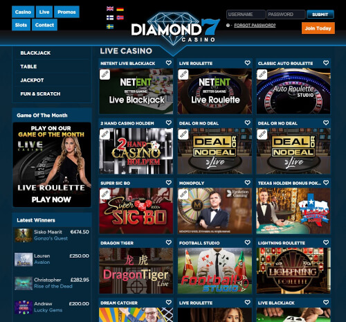 Diamond7 live casino