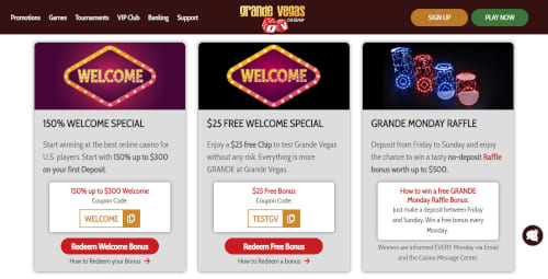 Grande Vegas Casino Promotions