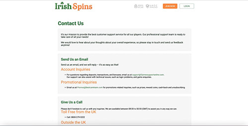 Irish Spins Support