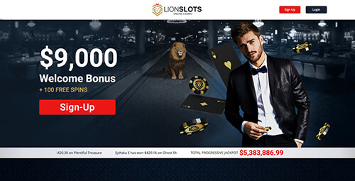 Lion Slots Homepage