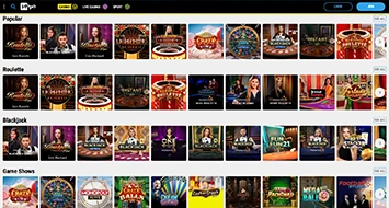 Hopa Casino Live Dealer Games