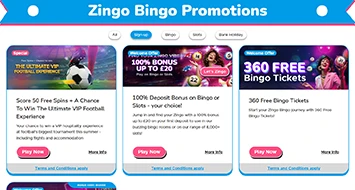 Zingo Bingo Bonuses