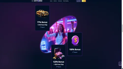 CryptoWins Welcome Bonus